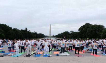 Masses Gather to celebrate 12th International Day of Yoga at Lincoln Memorial as Washington D.C.