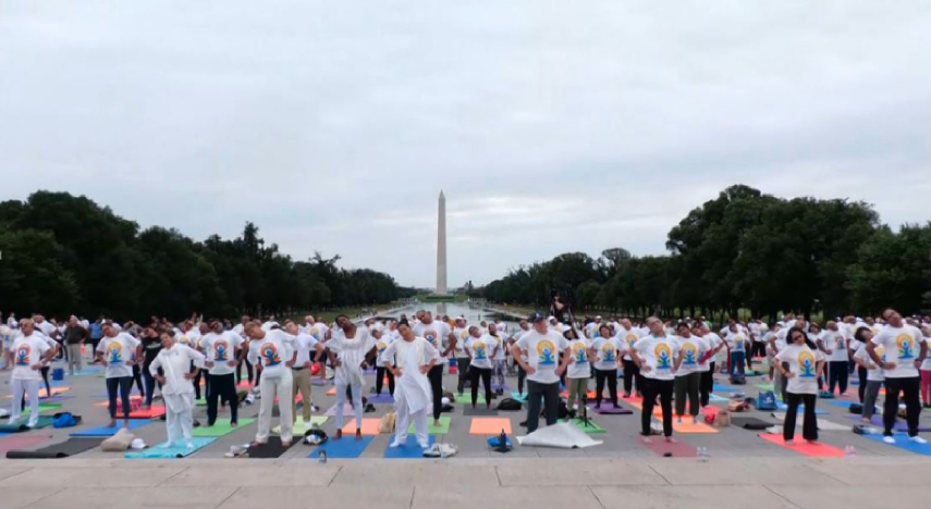 Masses Gather to celebrate 12th International Day of Yoga at Lincoln Memorial as Washington D.C.